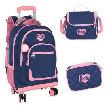 Imagem de Kit Mochila Escolar Juvenil Feminina Lancheira Estojo Barbie - Luxcel,