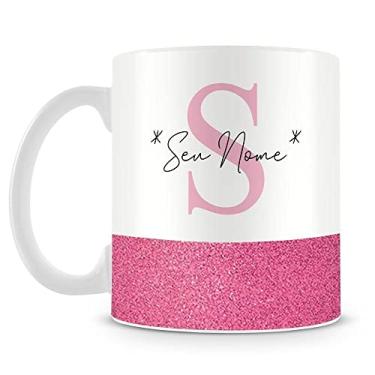 Imagem de Caneca Personalizada Base Glitter Rosa (com Nome)