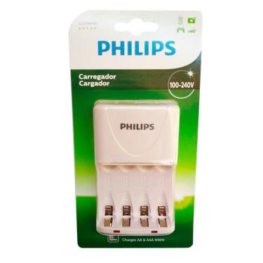 Imagem de Carregador de Pilhas Philips AA AAA SCB2440NB Desligamento Automático Led Bivolt Inmetro