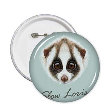 Imagem de Broche de animal Loris com olhos grandes, branco, marrom, com emblema de animal, 5 peças