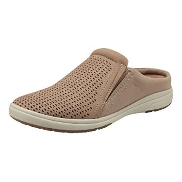 Imagem de Earth Origins Women’s Emilia Sneaker I Slip-On Leather Clog with Breathable Cutouts for Everyday - Wheat - 8
