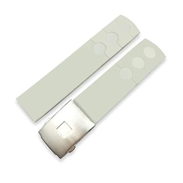 Imagem de IENYU Pulseira de relógio à prova d'água de silicone de borracha de 20 mm para corrida esportiva PRS516 T100417 T91 T044 T021 acessórios de pulseira azul (cor: fivela de prata branca, tamanho: 20 mm)