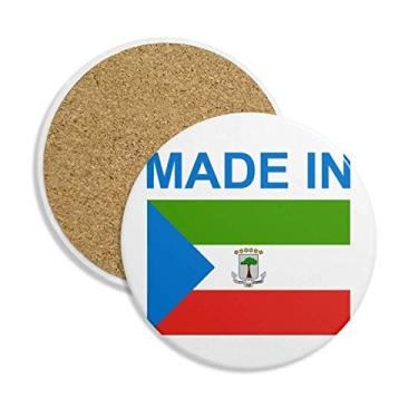 Imagem de Porta-copos de cerâmica Made in Equatorial Guiné Porta-copos com pedra absorvente para bebidas presente 2 peças