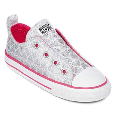 Imagem de Converse All Star Simple Slip Toddler Athletic (4 M US Toddler, Silver/Pink/White)