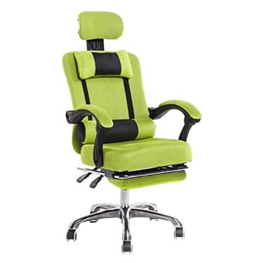 Imagem de Cadeira de escritório Cadeira de mesa Cadeira de computador Elevação Cadeira de mesa de escritório Ergonomia Cadeira giratória multifuncional Cadeira de jogo com almofada de malha (cor: verde) Full