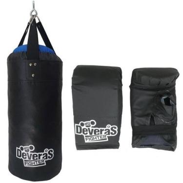 Imagem de kit de boxe saco de pancada profissional cheio + par de luvas bate sac