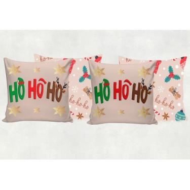 Imagem de Kit 4 Capas para Almofada Natal Decoração Minimalista Merry Christmas 