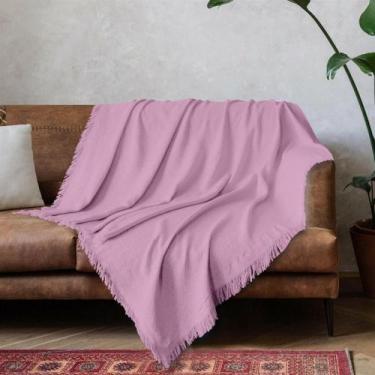 Imagem de Manta Para Sofa e Cama Decorativa 1,50m x 1,20m Viena Lisa 100% Algodã