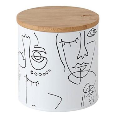 Imagem de Porta Condimentos Hermético Metal Line Art Branco 900ml - Yoi