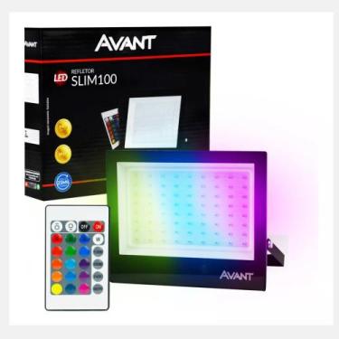Imagem de Refletor Slim Led Rgb Luzes Coloridas Para Área Externa Com Controle R