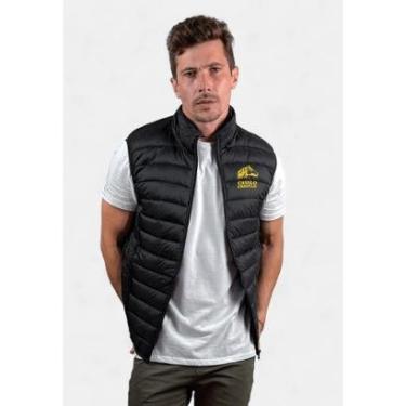 Imagem de Colete Puffer Cavalo Crioulo Masculino com Bolsos e Capuz Removível Cor:;Tamanho:P;Gênero:Masculino-Masculino