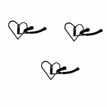 Imagem de Trio de Suporte P/ Violão de Parede Amorzinho - Formato de Coração - S