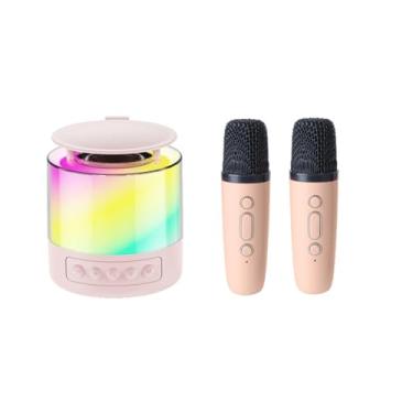 Imagem de Conjunto de máquina de karaokê e alto-falante com alto-falante sem fio leve com microfone, potência de saída de 5 W, faixa de frequência de 20 Hz-20 kHz | Microfone sem fio para alto-falantes