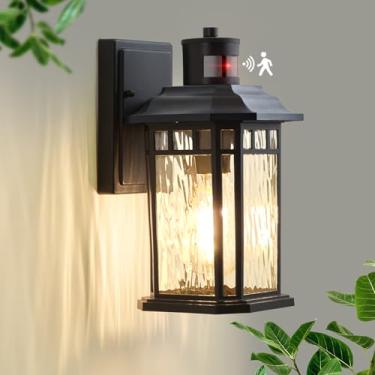 Imagem de DASTOR Luminária De Parede Externa Com Sensor Movimento, Do Anoitecer Ao Amanhecer, Luzes Pretas À Prova D'Água Para Varanda Casa