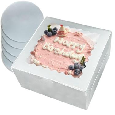 Imagem de Bakepacker Caixas Para Bolo Com 36 Unidades, 20X20X12 Cm, Janela, 18 Prata, 20 Padaria (18 + Tabuleiros Inclusos)