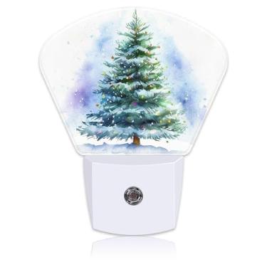 Imagem de Uiaoiais Luz Noturna De Árvore Natal Em Aquarela, Com Sensor Anoitecer E Amanhecer, Para Decoração Quarto, Corredor, Cozinha, Banheiro Escadas, Crianças, Meninas Meninos