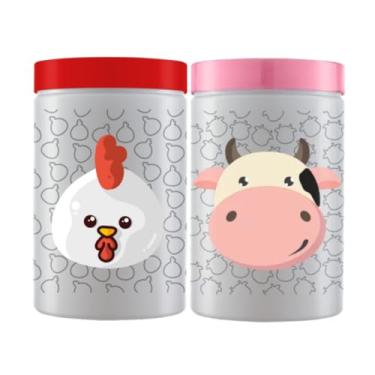 Imagem de Kit Potes Porta Leite Em Pó E Milho De Pipoca 1,5lt Branco