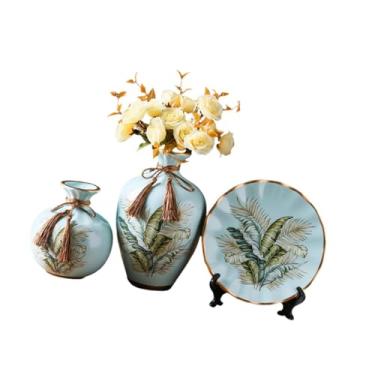 Imagem de IEUDNS Conjunto de vasos de cerâmica para flores, arranjo floral estilo boho, suporte exclusivo para plantas, para decoração de entrada de casa, estante de, Style C