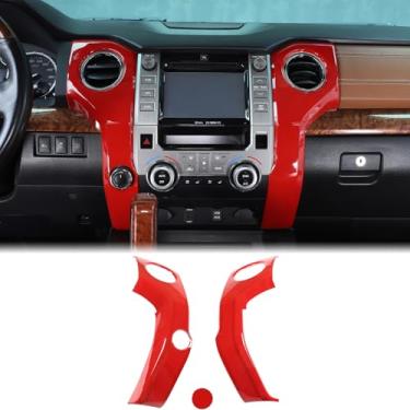 Imagem de Aunginsy Capa de acabamento de saída de ar do console central compatível com Toyota Tundra 2014-2021 painel de ar condicionado de carro moldura decorativa painel de ventilação A/C acessórios