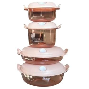 Imagem de Kit 04 pçs cristal pop T UP P E R W A R E = POLICARBONATO = ROSA CH