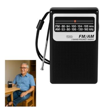 Imagem de Rádio Retrô Portátil AM FM Pequeno de Bolso com Pilha e USB Ideal para Presente - PRETO