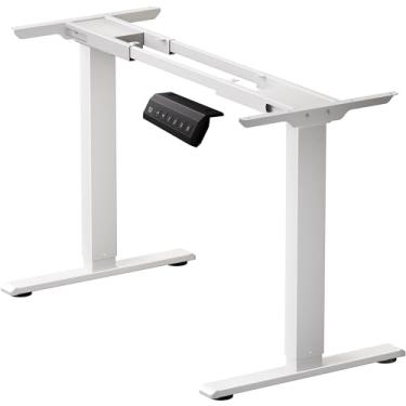 Imagem de NICECOZY Moldura de mesa elétrica de motor duplo, pernas de mesa ajustáveis em altura para mesa máxima de 230 x 111 cm com capacidade de 150 kg, base ergonômica para escritório em casa, moldura branca