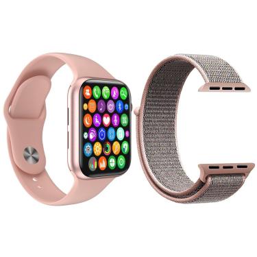 Imagem de Kit 1 Relógio Smartwatch Iwo8 Lite Rosa + 1 Pulseira Rosa