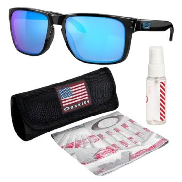 Imagem de OAKLEY Óculos de sol HOLBROOK XL OO9417 formato quadrado com kit oficial de óculos, Preto polido, 59 mm