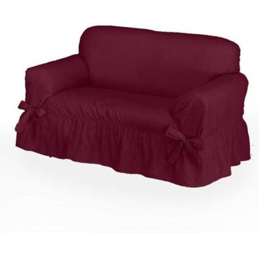 Imagem de Capa De Sofá 2 Lugares Avulso Gorgurão Maquinetado - Bordô