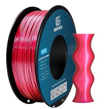 Imagem de Geeetech Filamento de impressora 3D PETG 1,75 mm - Brilho metálico | Acabamento brilhante de alta resistência | Precisão de ± 0,03 mm | Carretel de 1 kg (1 kg) para a maioria das impressoras FDM (rosa