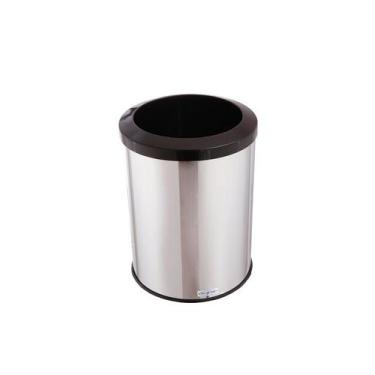 Imagem de Lixeira Inox Com Aro Plástico 30 Litros Lixo Recicláveis - Aldinox, Pr