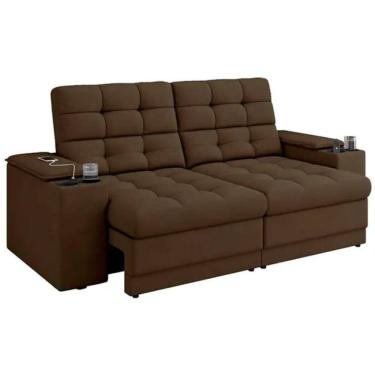 Imagem de Sofá Retrátil e Reclinável 2 Lugares Kansas Besthouse - Marrom
