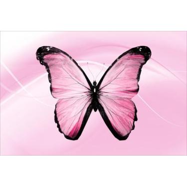 Imagem de Painel de Lona Borboleta Fundo Rosa - Fabrika de Festa, 100x060cm