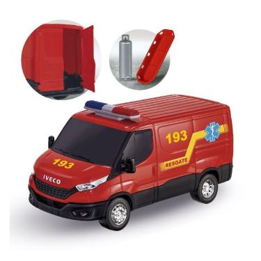 Imagem de Brinquedo Furgão Van Resgate Bombeiro Ambulância Iveco Daily