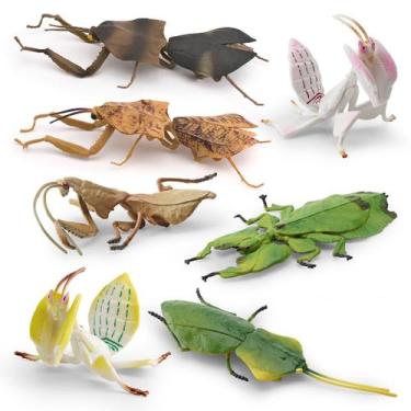 Imagem de Conjunto de estatuetas de insetos Realistic Leaf Mantis, 6 peças de br