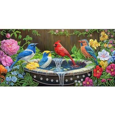 Imagem de Bimkole Kits de arte de diamante de formato especial grande para adultos, conjunto de bordado de strass 5D DIY com diamantes arte flor por números, ponto cruz, decoração de parede para casa, 30 x 61