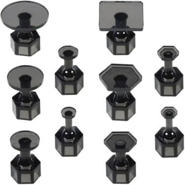 Imagem de OMYZERO Abas para extrator de amassados, 10 peças de abas de remoção de amassados de carroceria, ferramenta de reparo de amassados sem pintura, abas de cola com ventosa de gelo para reparo de