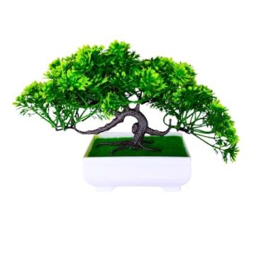 Imagem de Planta Artificial Bonsai Decorativa, Mini Árvore Realista em Vaso, Decoração para Mesa e Estante
