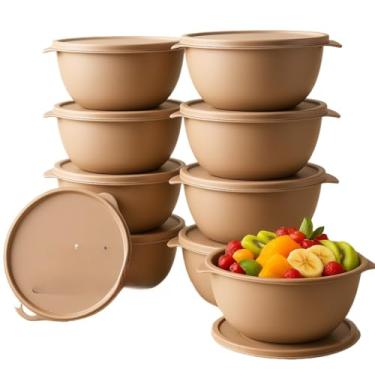 Imagem de Kit com 15 potes plásticos herméticos para cozinha(10 potes areia)