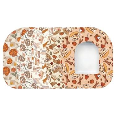 Imagem de Glucomart Adesivos para Omnipod – Fita CGM Impermeável, Hipoalergênica para Omnipod 5 e Dash, Sobreposição Pré-Cortada, Overpatches Premium para Natal e Ação de Graças (5 unidades) (outono temperado)