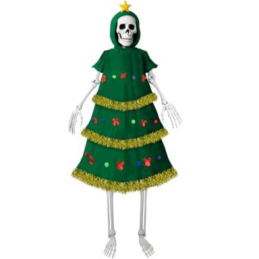Imagem de Hollowfly Conjunto de acessórios de fantasia de esqueleto de árvore de Natal de 3,6 m, conjunto de acessórios para árvore de Natal com guirlandas metálicas para jardim, gramado, decoração ao ar livre