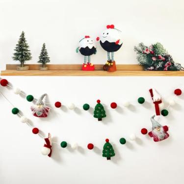 Imagem de Faixa de guirlanda de luz de feltro de Natal de 12 cores em forma de lâmpada arco-íris faixa decorativa de Natal para árvore de Natal, festa de Natal, decoração de parede de cornija de lareira