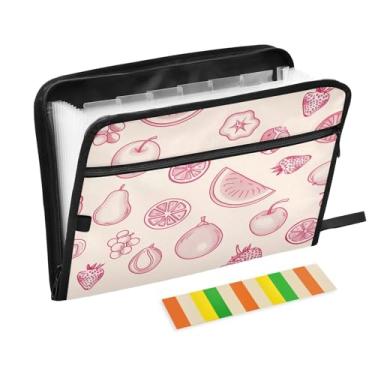 Imagem de Wassud Simple Line Art Fruits Acordeon File Organizer Letter A4 Paper File Folders Document Organizer Folio with Labels Expanding File Folder 13 Bolsos