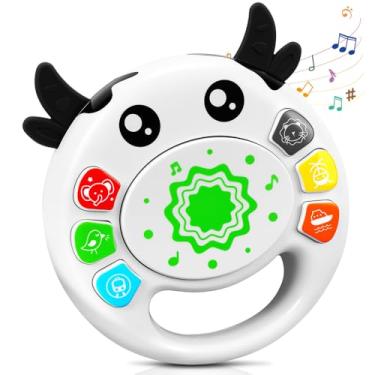 Imagem de Brinquedo Piano Tambor Musical 2 em 1 Divertido, Piano Tambor Musical para E Sons de Animais, Mini Piano Animal Divertido Sonoro Brinquedo