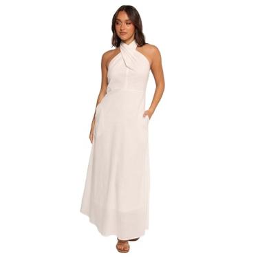 Imagem de Petal & Pup Vestido longo feminino Betsy Halterneck branco, Branco, PP