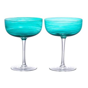 Imagem de Jogo de 2 Taças para Coquetel - Joy - Vidro - 325Ml - Azul Turquesa - Full Fit