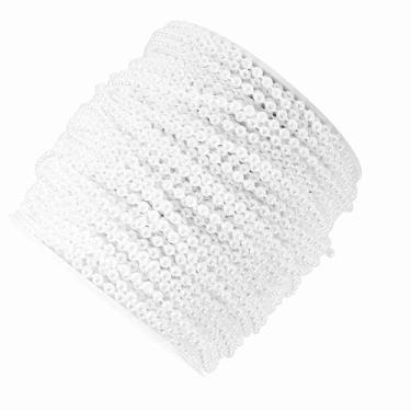 Imagem de Rolo de 50M Linha Pesca 3mm Cadeia Pérolas Contas Guirlanda Manual Artesanal Decoração Casamento Centros Mesa Bouquet Noiva Curadoria com Fundo