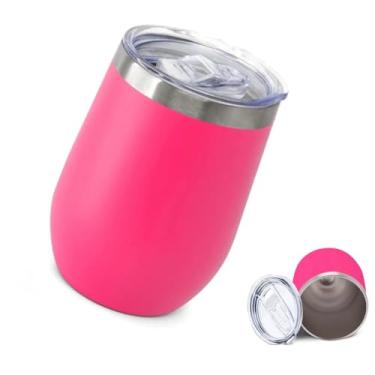 Imagem de FrostCup™ Copo Térmico Inox para Cerveja e Chopp 360ml com Tampa – Gelada por Mais Tempo (ROSA)