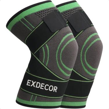 Imagem de 2X Par Joelheira Compressão Tensor Alívio Estabiliza Dores