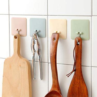 Imagem de Gancho Adesivo para Toalhas Sem Furar de Alta Resistência Aço Inoxidável Parede Suspensão Autoadesivo Porta Armário Banheiro Cozinha Quarto Casa Escritório Sala Estar Econômico em Espaço à Prova Óleo